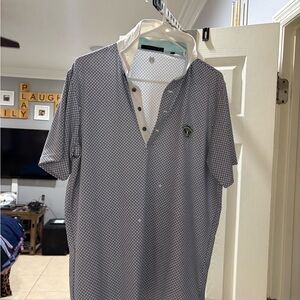 Greyson Medinah Navy Patterned Polo Shirt